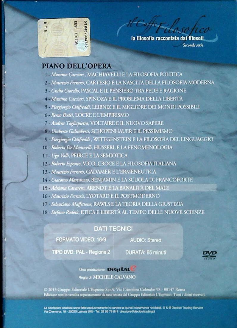 ARENDT E LA BANALITA' DEL MALE - IL CAFFE' FILOSOFICO N. 15 - DVD