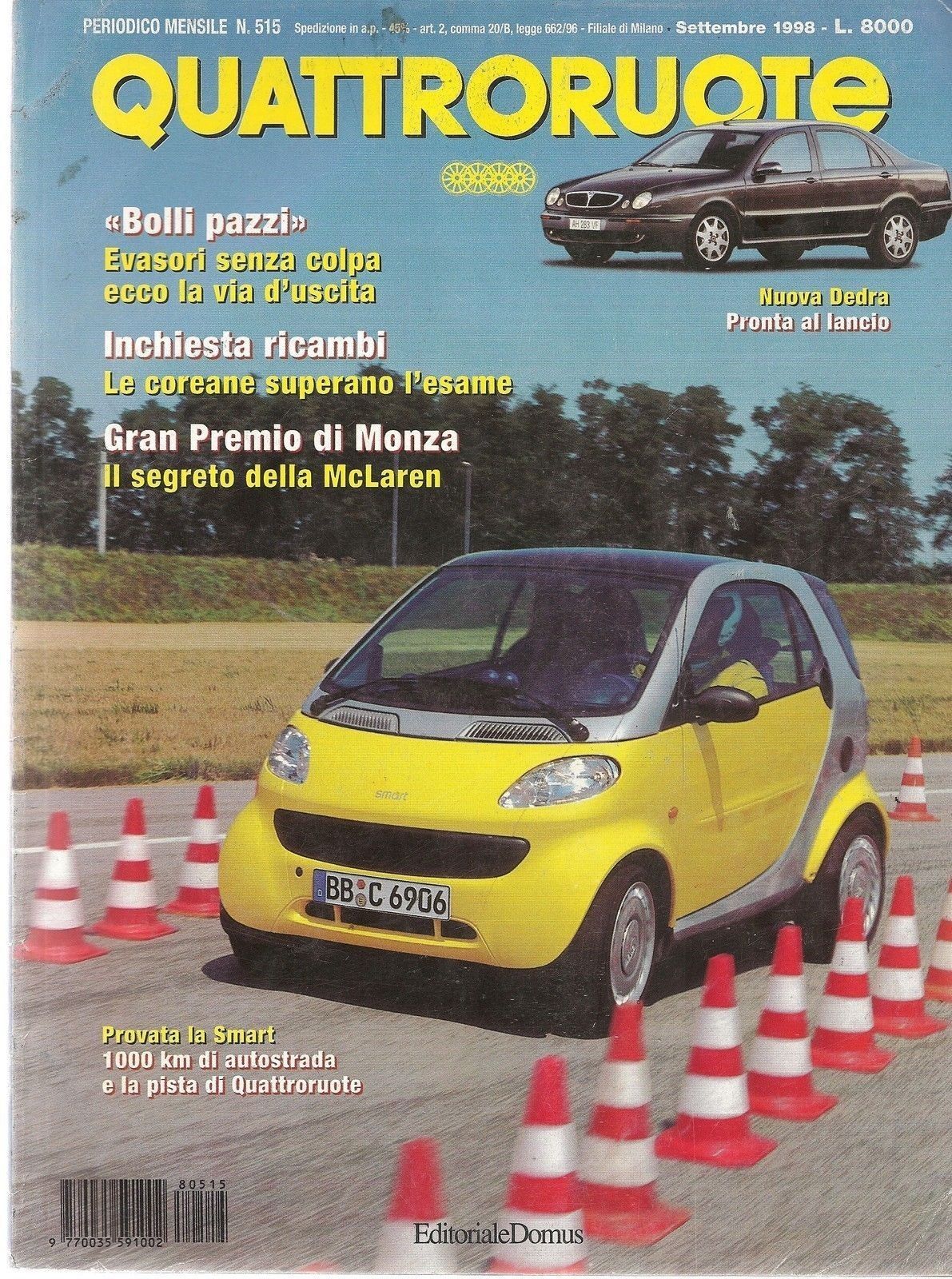 QUATTRORUOTE N 515 SETTEMBRE 1998 - AA.VV.