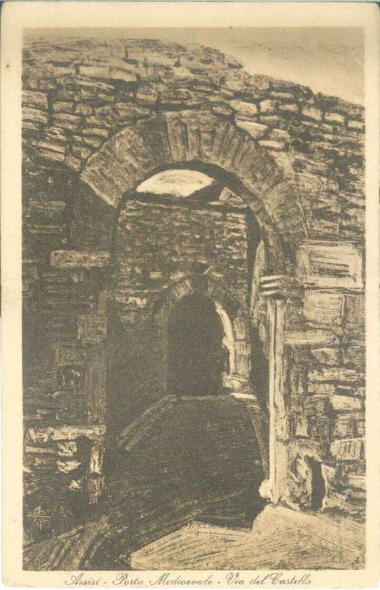 ASSISI - PORTA MEDIEVALE VIA DEL CASTELLO - V ANNI'20