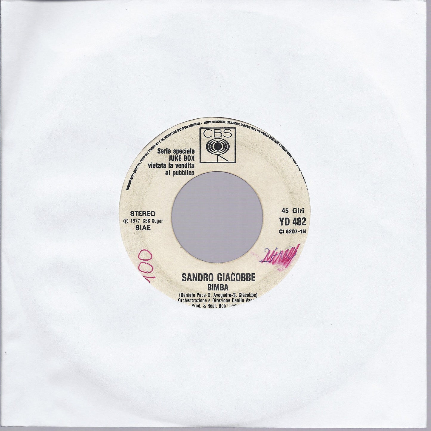 BIMBA # SANDRO GIACOBBE -- TI AMO # UMBERTO TOZZI - Edizione per Juke Box