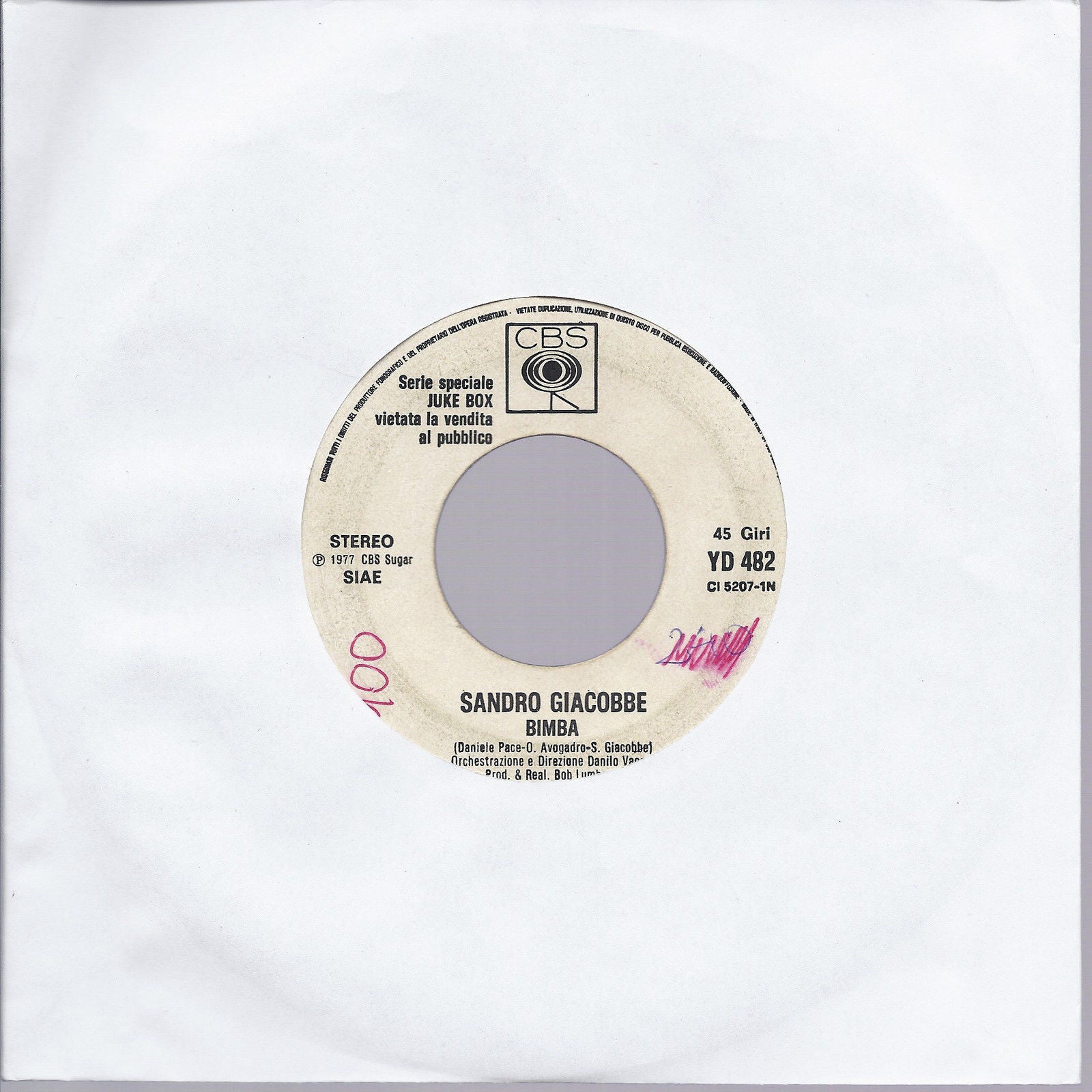 BIMBA # SANDRO GIACOBBE -- TI AMO # UMBERTO TOZZI - Edizione per Juke Box