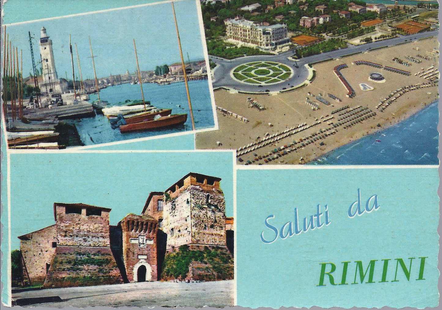 RIMINI - SALUTI - 3 VEDUTE - V1959