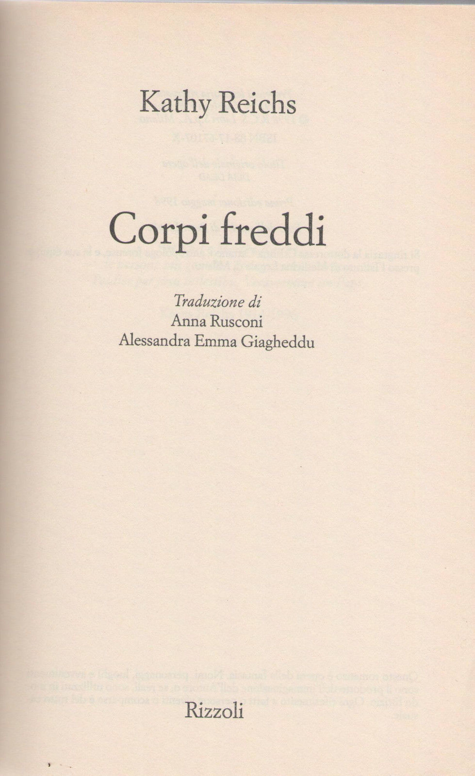 CORPI FREDDI - KATHY REICHS