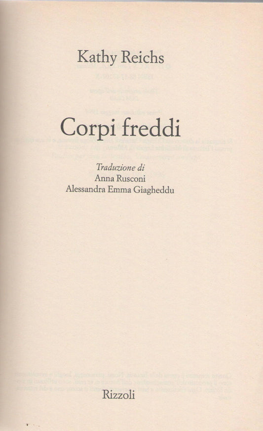 CORPI FREDDI - KATHY REICHS