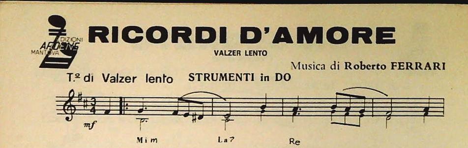 UN SEGRETO.valzer - RICORDI D'AMORWE.valzer - SPARTITO-SHEET MUSIC