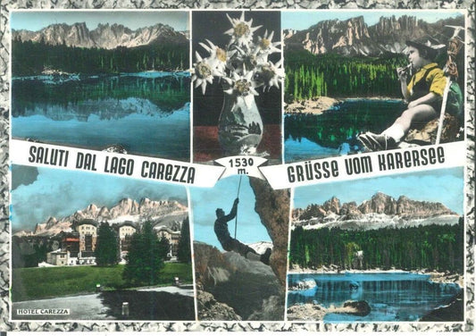 LAGO DI CAREZZA - QUATTRO VEDUTE - V1963 - ACQARELLATA