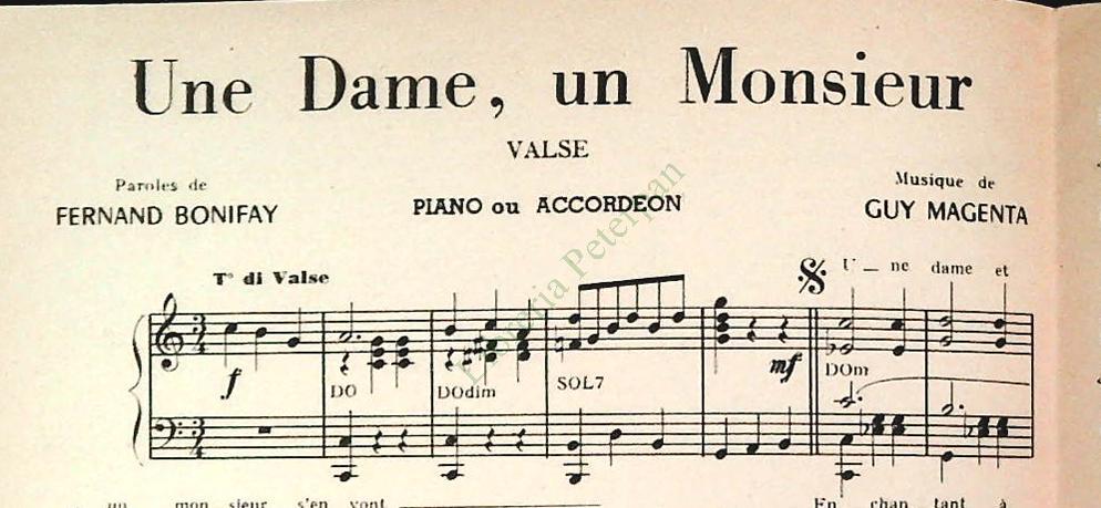 MINUIT ON FERME - UNE DAME UN MONSIEUR - SPARTITO-SHEET MUSIC