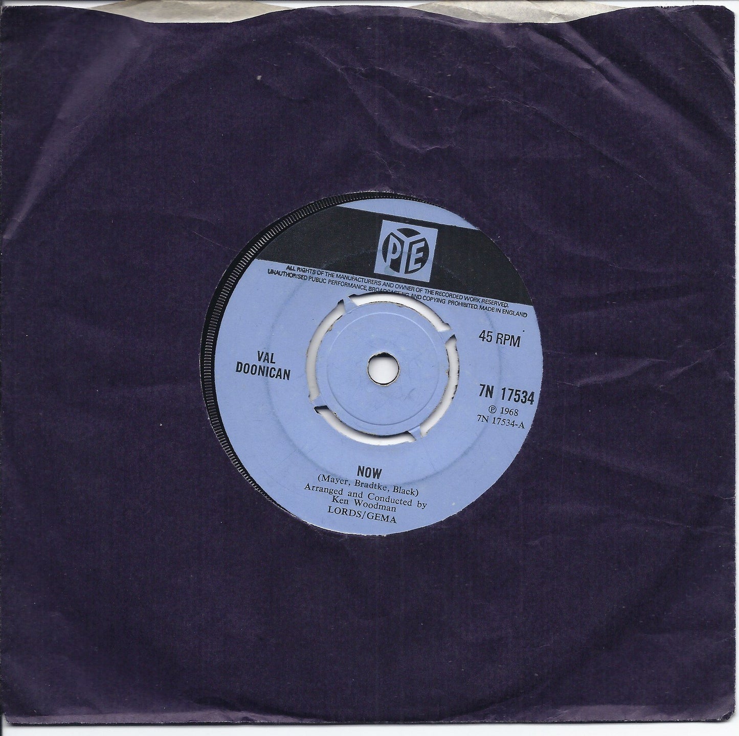 NOW - THE SUN ALWAYS SHINES WHEN YOU'RE YOUNG -- VAL DOONICAN