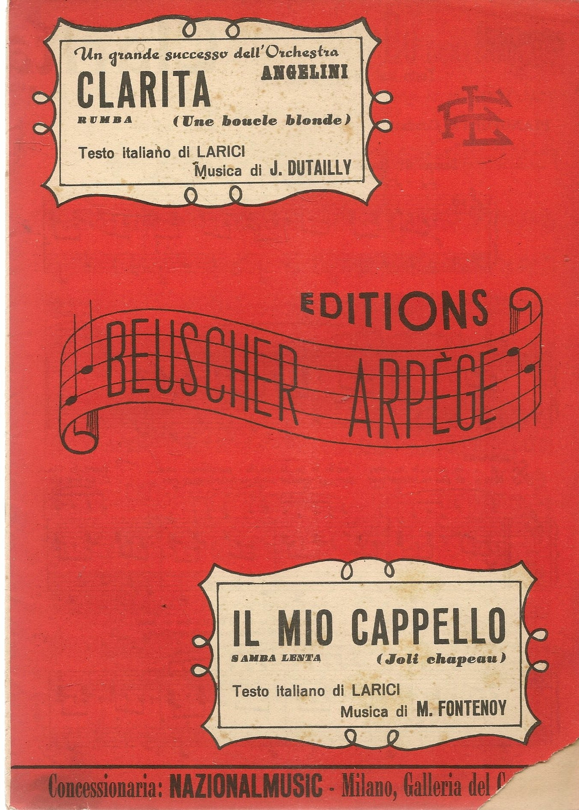 CLARITA - IL MIO CAPPELLO  -  SPARTITO-SHEET MUSIC