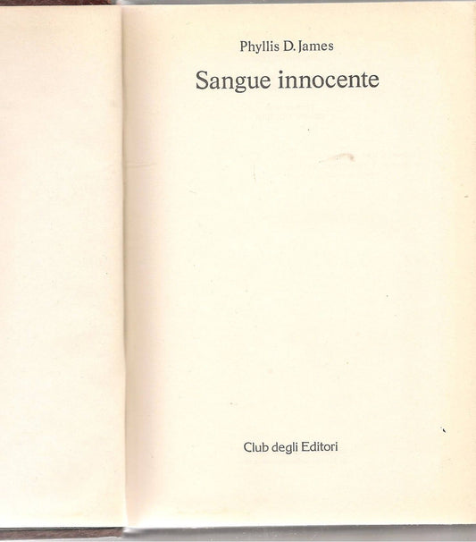 SANGUE INNOCENTE - PHYLLIS D. JAMES - CDE 1981 - OUTLET DEL LIBRO