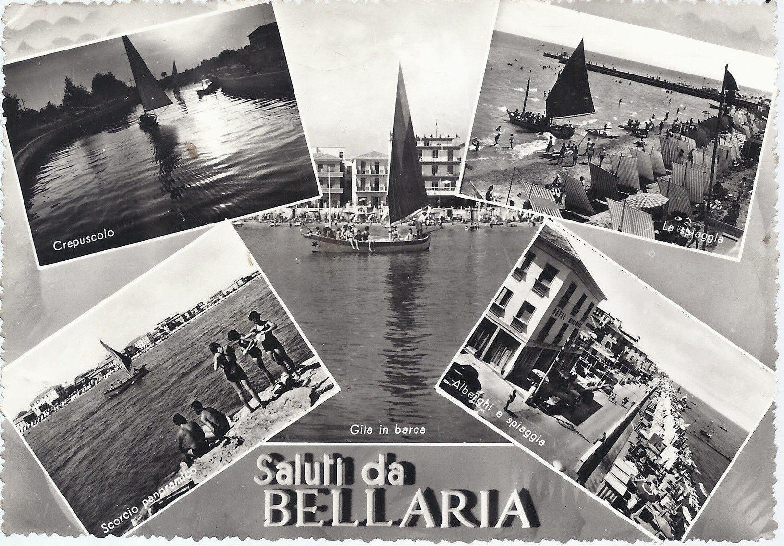 BELLARIA - SALUTI - 5 VEDUTE - VSD - FG - Ediz. M.A.B.