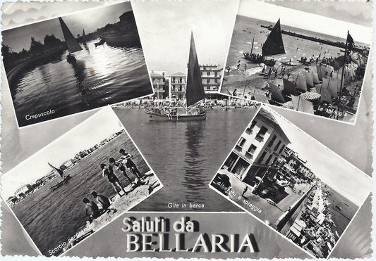 BELLARIA - SALUTI - 5 VEDUTE - VSD - FG - Ediz. M.A.B.