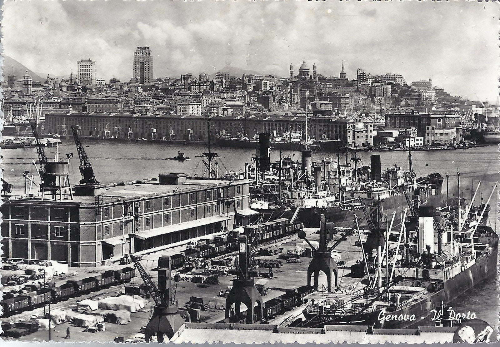 GENOVA - IL PORTO - V 1958 - FG - Nave Stabia e vagoni ferro