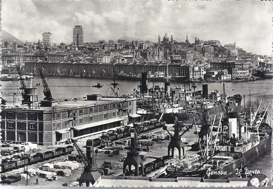 GENOVA - IL PORTO - V 1958 - FG - Nave Stabia e vagoni ferro
