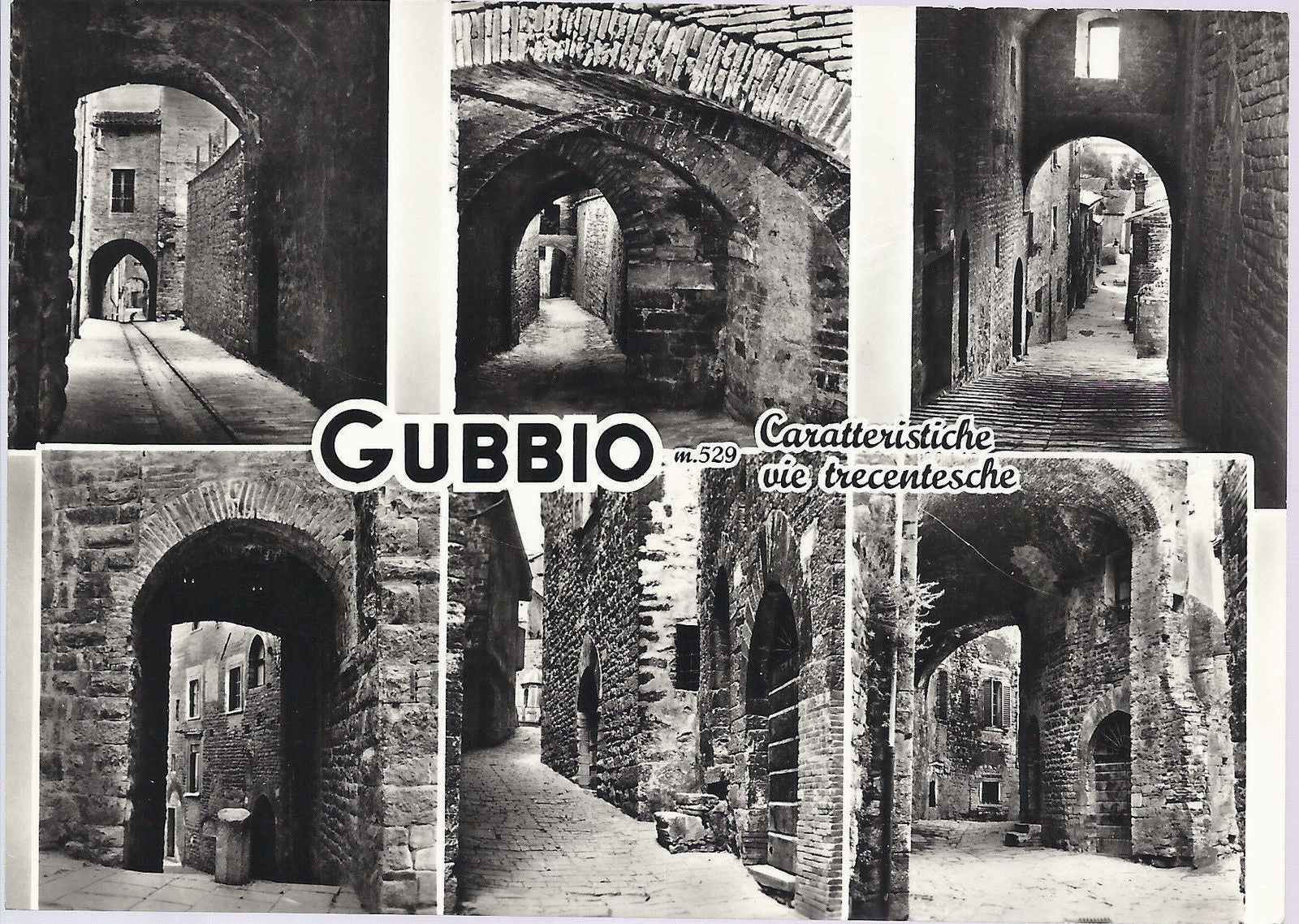 GUBBIO - CARATTERISTICHE VIE TRECENTESCHE - 6 VEDUTE - NV - 