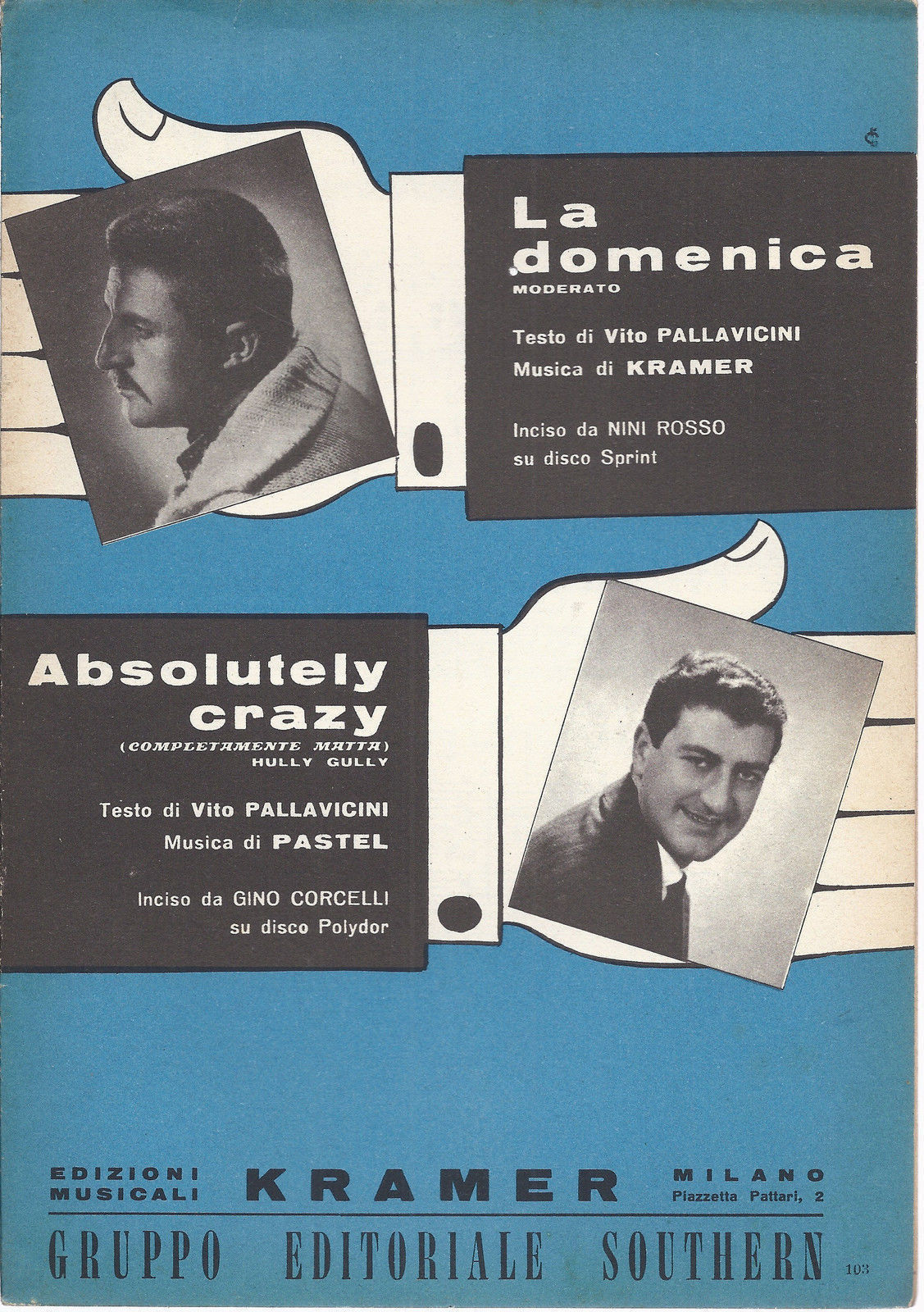 LA DOMENICA Pallavicini - Kramer -- ABSOLUTELY CRAZY  Pastel # SPARTITO