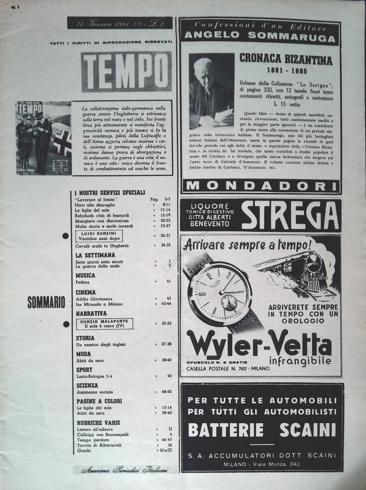 TEMPO N. 87 - GENNAIO 1941 - CONQUISTA NORVEGIA - PACE DI VERSAGLIA
