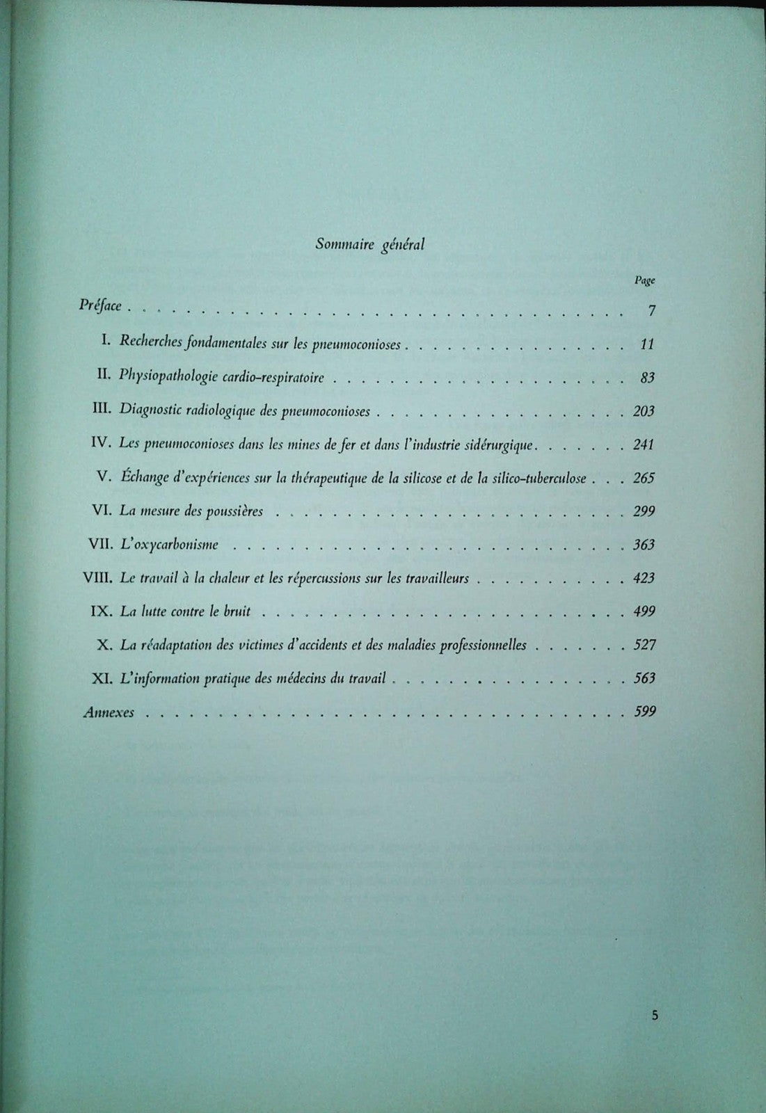 ETUDES DE PHYSIOLOGIE ET DE PATHOLOGIE DU TRAVAIL - LUXEMBOURG 1961-FRENCH TEXT