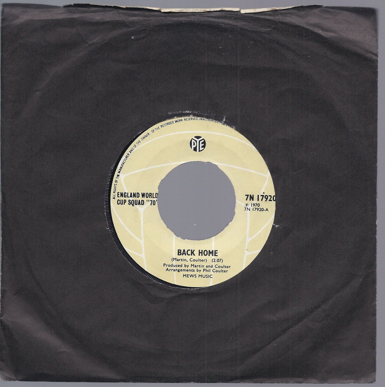 BACK HOME - CINNAMON STICK = ENGLAND WORLD CUP SQUAD 70