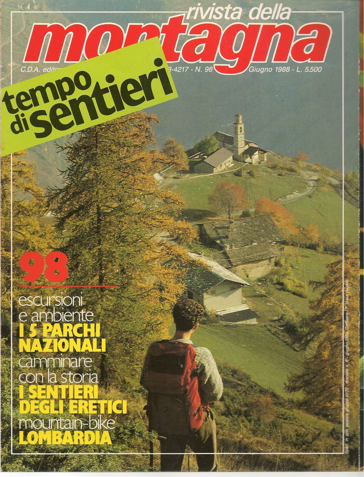 RIVISTA DELLA MONTAGNA N.98 - GIUGNO 1988