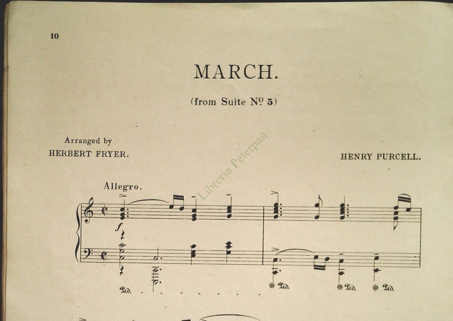 HENRY PURCELL SUITE BY HERNERT FRYER - SPARTITO-SHEET MUSIC