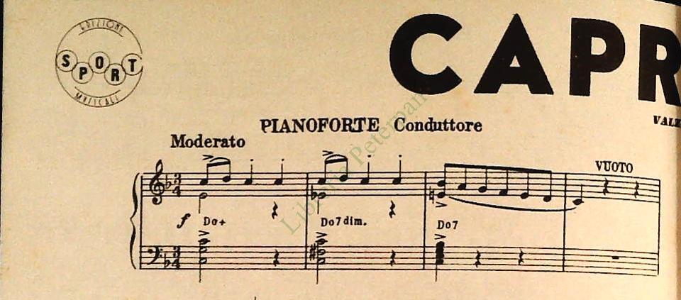 BALLATA - CAPRICCIO - DUE VALZER VIENNESI - SPARTITO-SHEET MUSIC