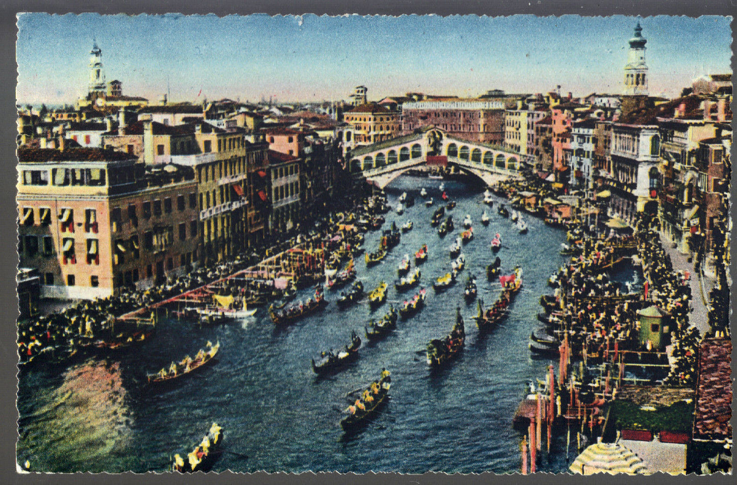 VENEZIA - PONTE DI RIALTO V1955 - ACQUERELLATA
