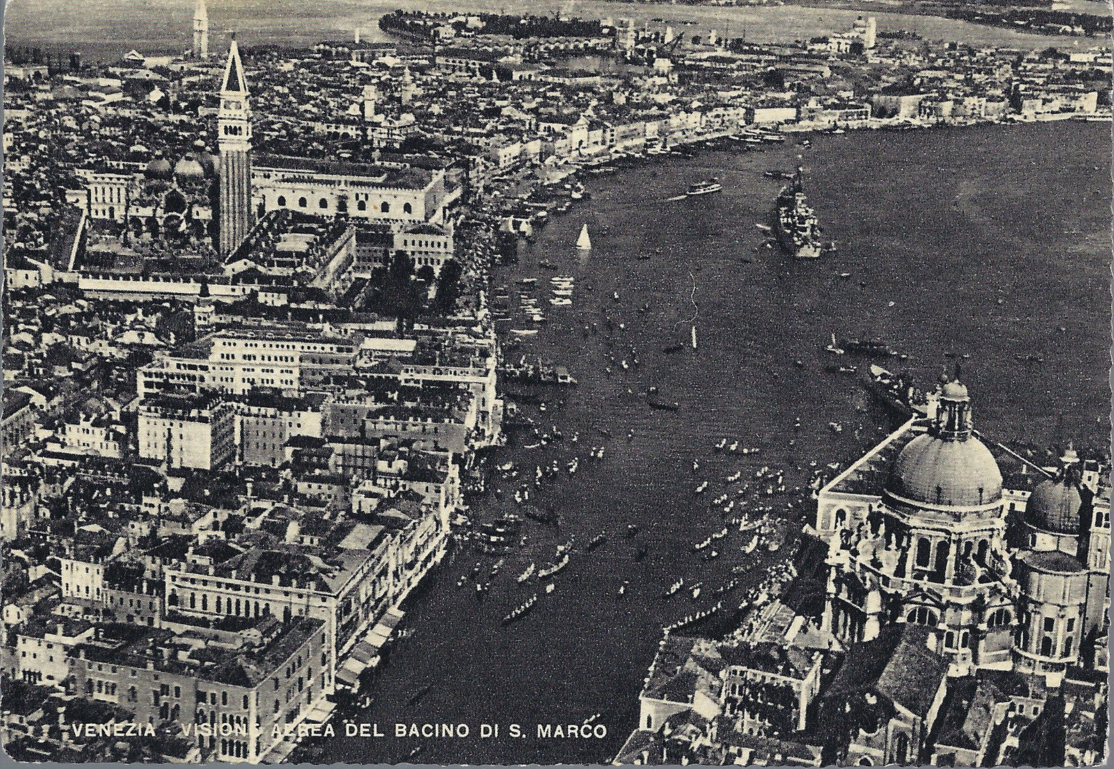 VENEZIA - VISIONE AEREA DEL BACINO DI S. MARCO - NV