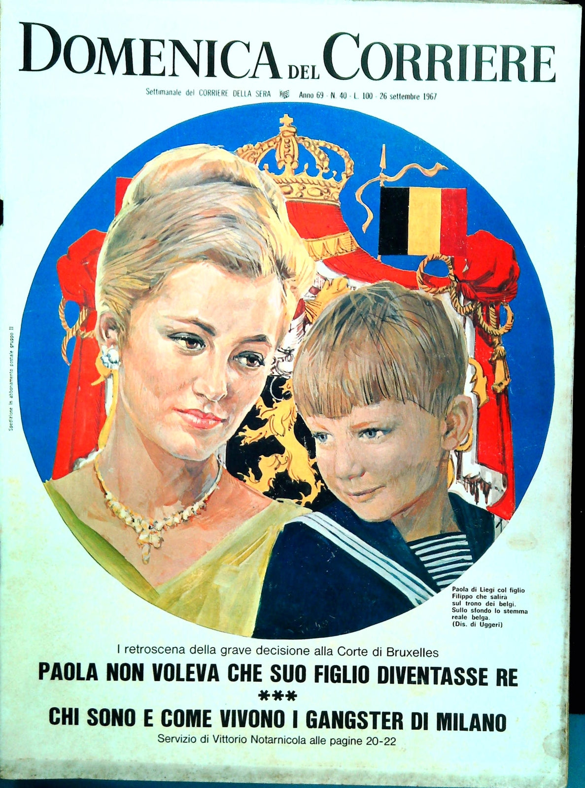 DOMENICA DEL CORRIERE 26 SETTEMBRE 1967 - PAOLA E FILIPPO DI LIEGI