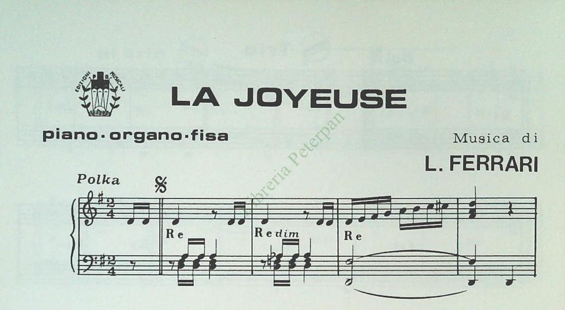 LA JOYEUSE.polka - LA CHIMERE.valzer musette - SPARTITO-SHEET MUSIC