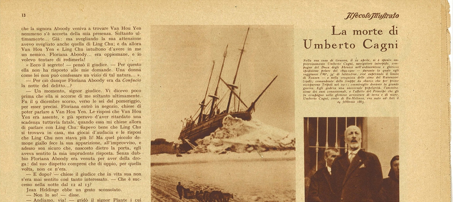 LA MORTE DI UMBERTO CAGNI - CLIPPING-RITAGLI DI GIORNALE