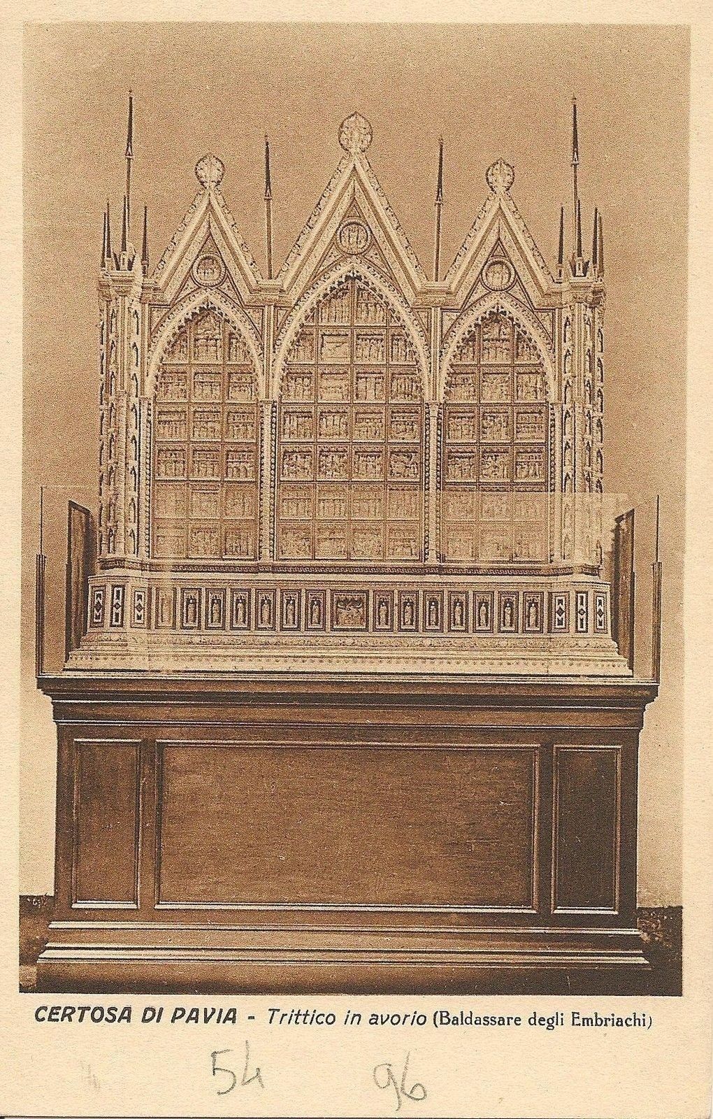CERTOSA DI PAVIA - TRITTICO IN AVORIO - DISEGNATA - NV