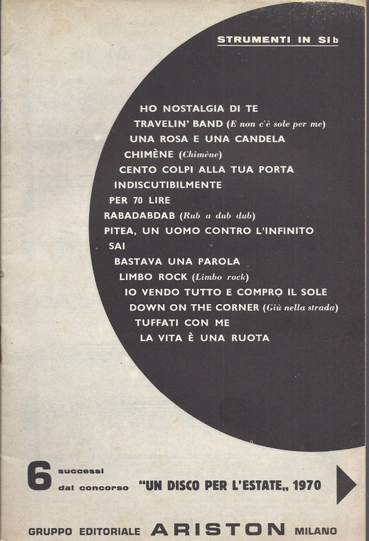 16 BRANI DI SUCCESSO # SPARTITO - Edizioni Ariston 1970 - Strumenti in SIb