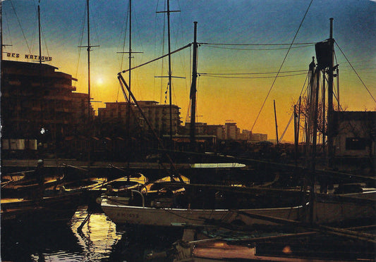 RICCIONE - TRAMONTO VISTO DALLA DARSENA - V1966