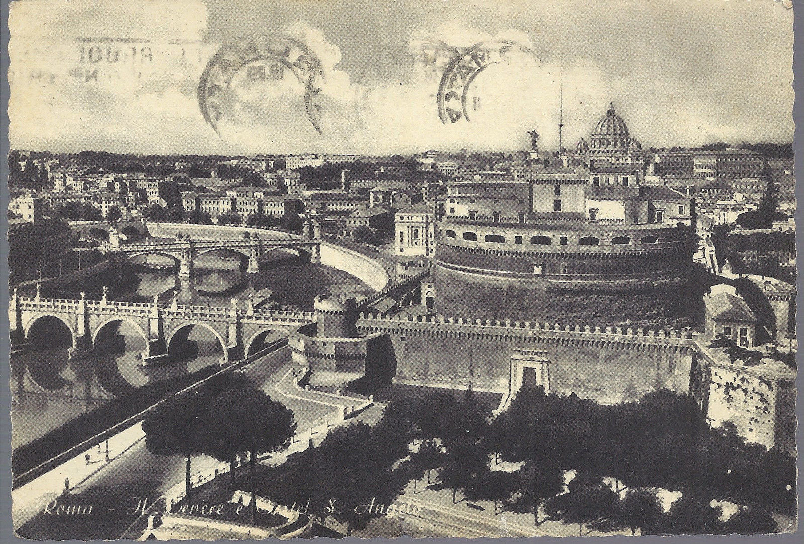 ROMA - IL TEVERE E CASTEL S. ANGELO - V 1954 - FG