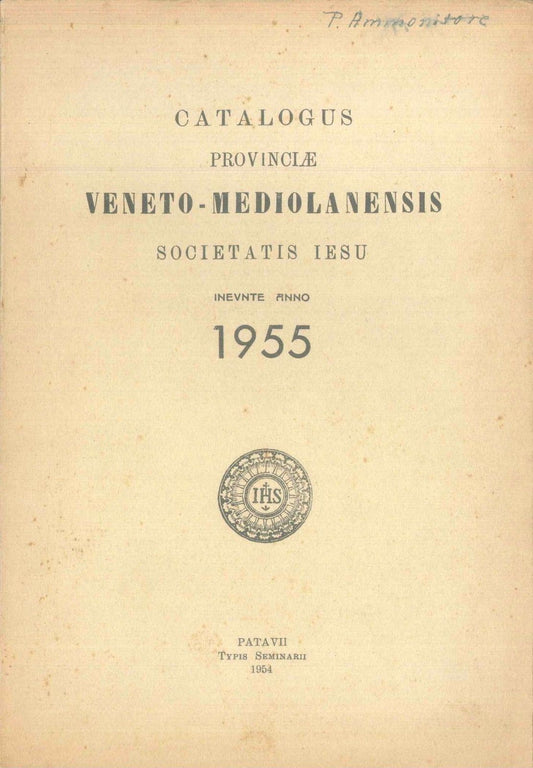 CATALOGUS PROVINCIAE VENETO-MEDIOLANENSIS SOCIETATIS IESU 1955