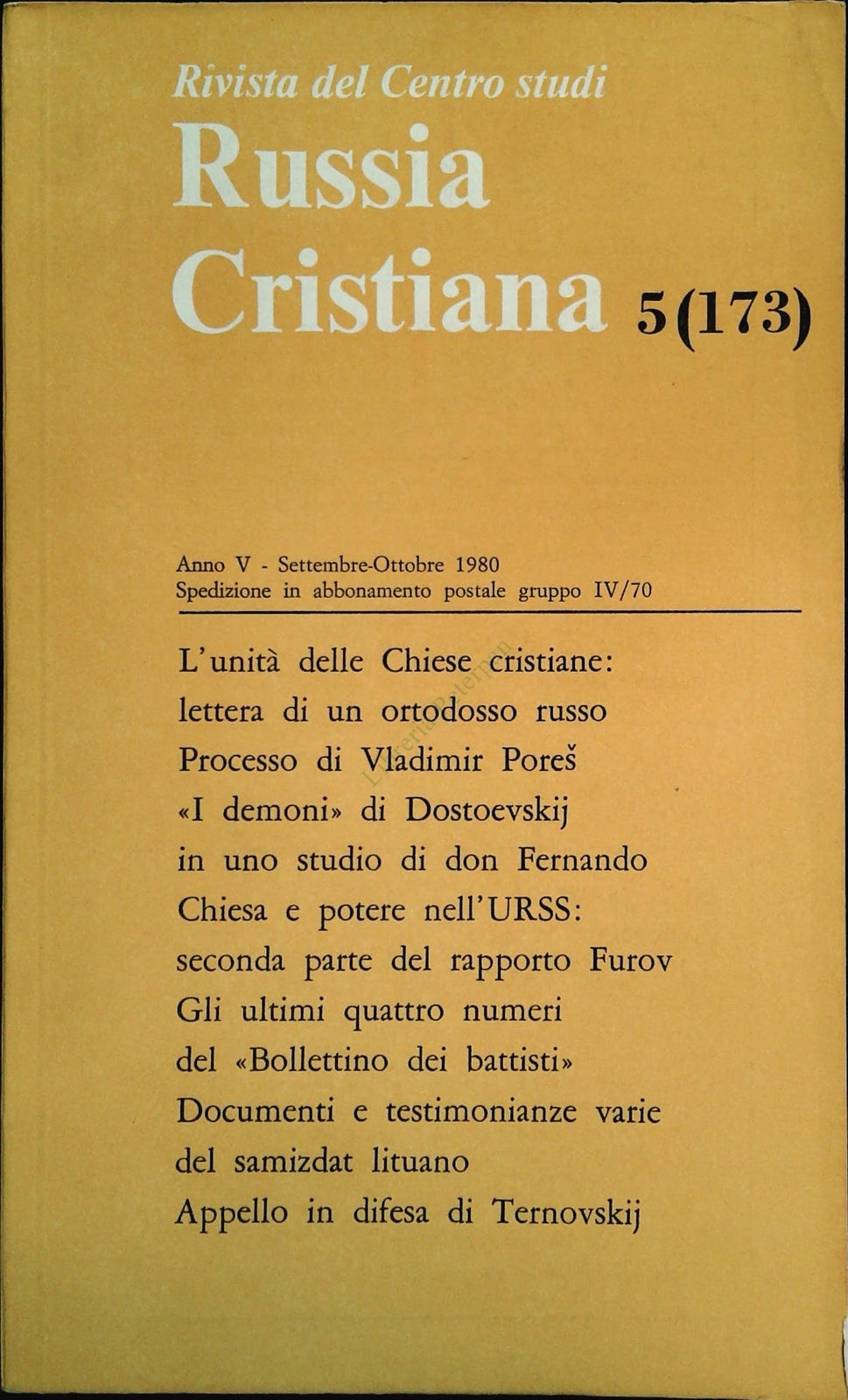 RUSSIA CRISTIANA N. 173 - SETTEMBRE-OTTOBRE 1980