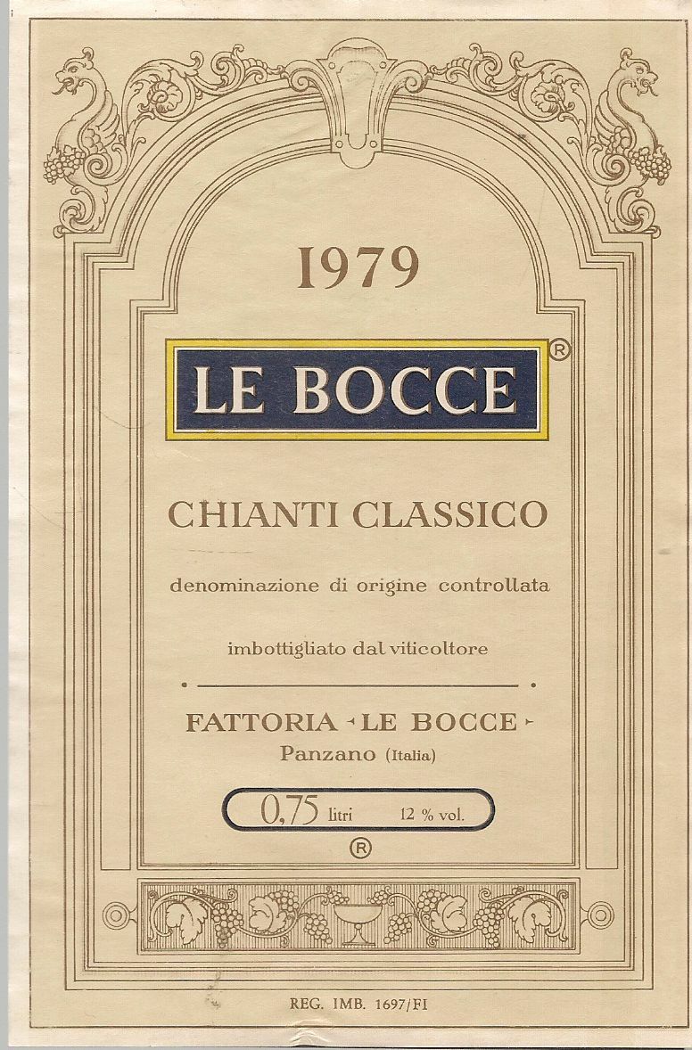 CHIANTI CLASSICO - FATTORIA LE BOCCE - 1979 - ETICHETTA VINO