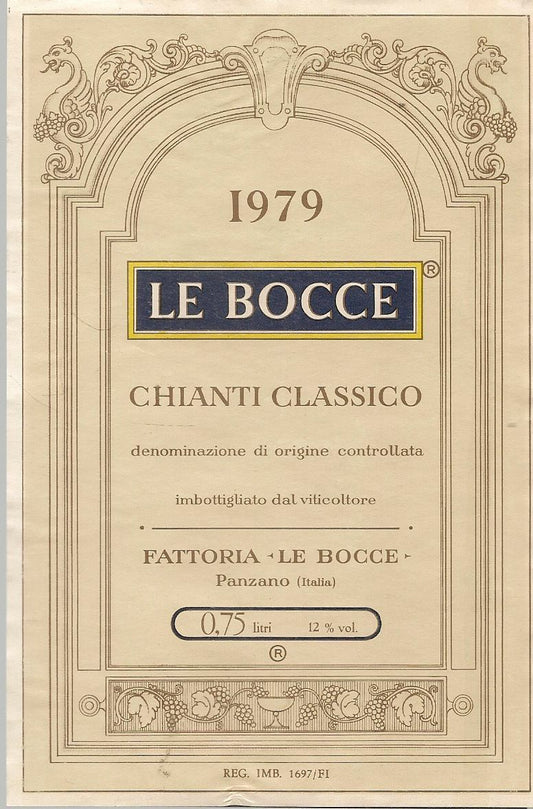 CHIANTI CLASSICO - FATTORIA LE BOCCE - 1979 - ETICHETTA VINO