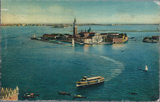 VENEZIA - ISOLA DI SAN GIORGIO - V1958 - ACQUERELLATA