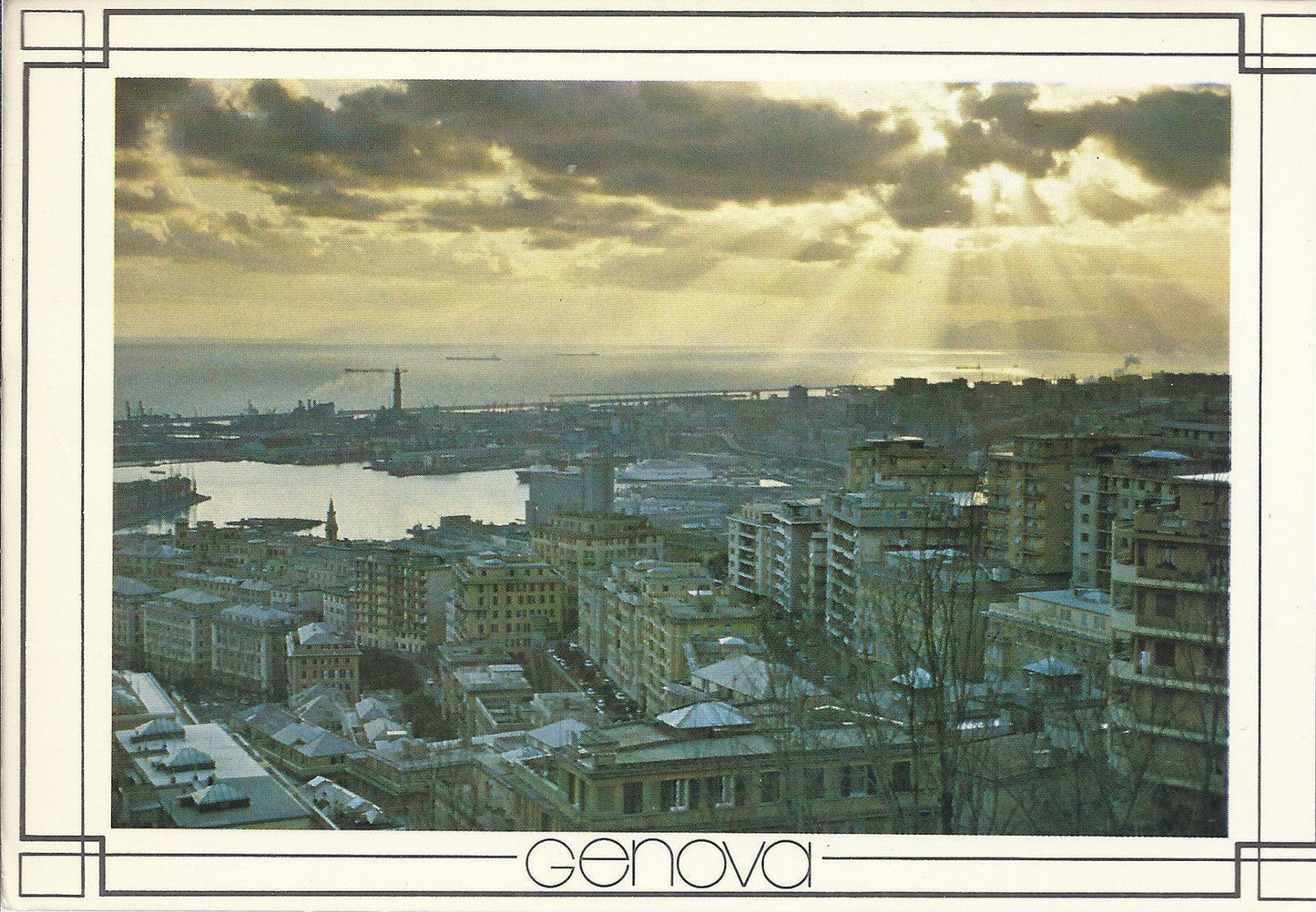 GENOVA - PANORAMA AL TRAMONTO - V 1984 - FG