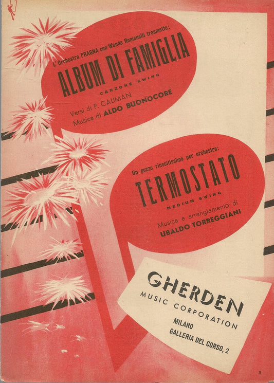 ALBUM DI FAMIGLIA - TERMOSTATO - SPARTITO-SHEET MUSIC