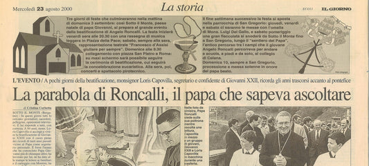 LA PARABOLA DI RONCALLI IL PAPA CHE SAPEVA ASCOLTARE-CLIPPING-RITAGLIO GIORNALE