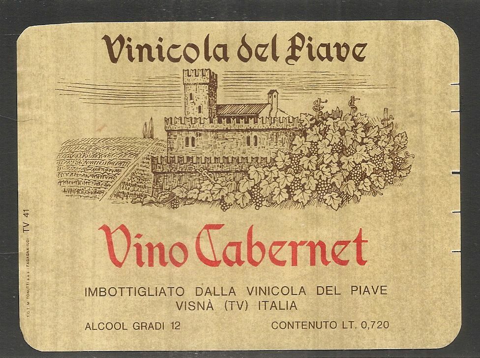 VINO CABERNET - VINICOLA DEL PIAVE - ETICHETTA VINO