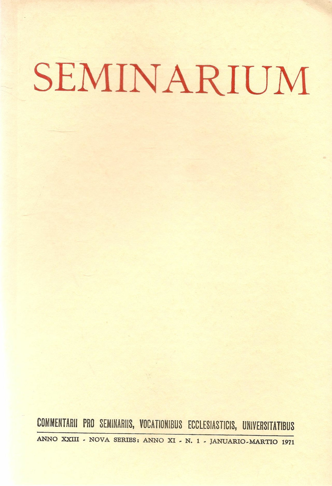 SEMINARIUM N. 1 - 1971