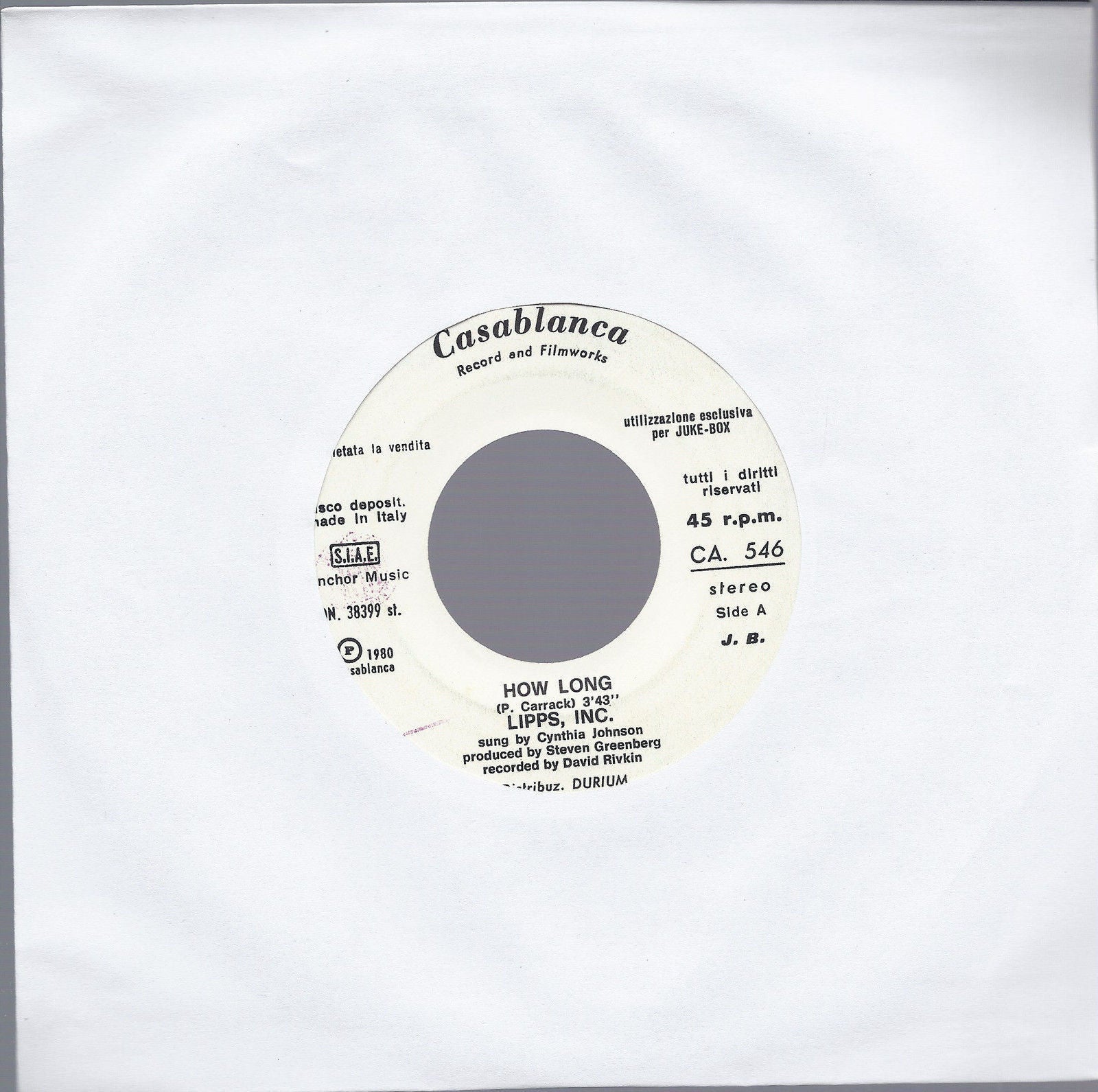 HOW LONG - THERE THEY ARE # LIPPS, INC. - Ed. Juke Box