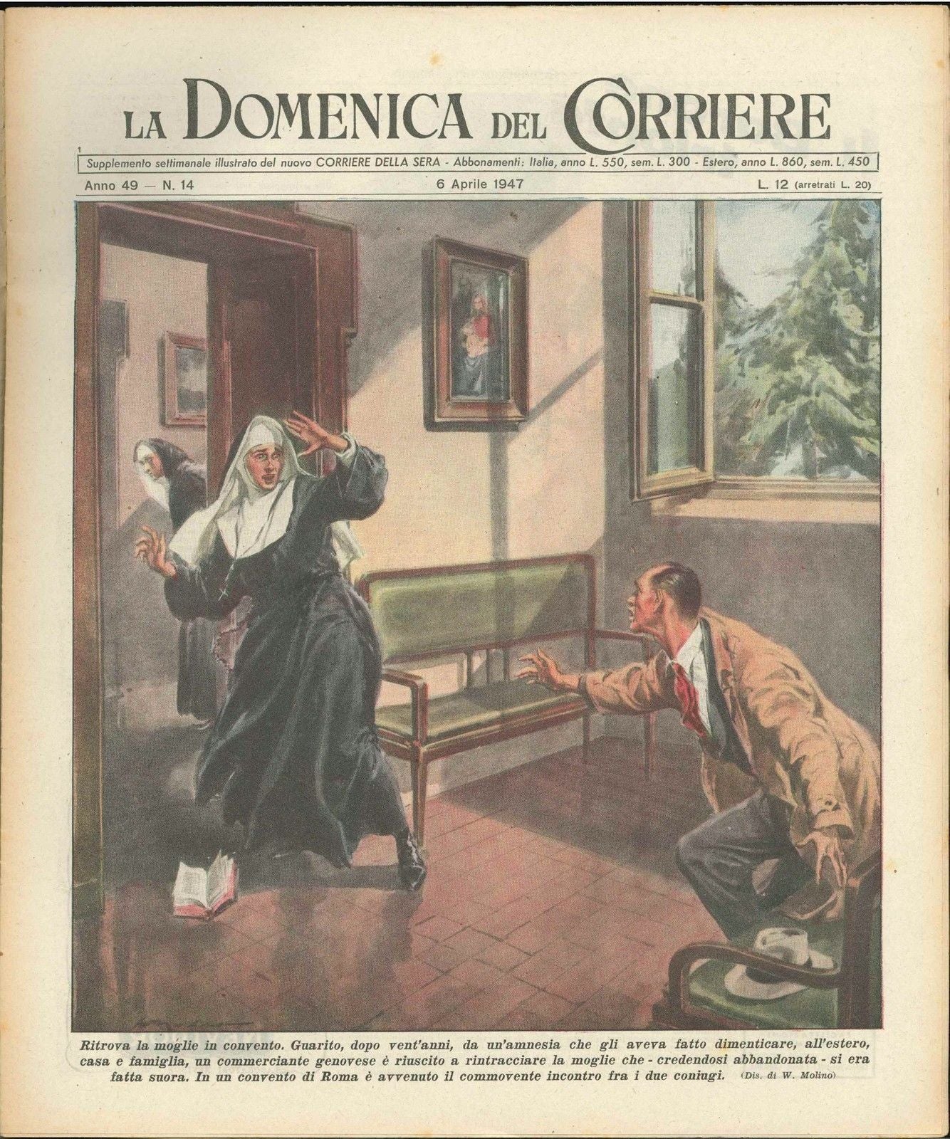 DOMENICA DEL CORRIERE N 14 - 6 APRILE 1947 - ILL. WALTER MOLINO