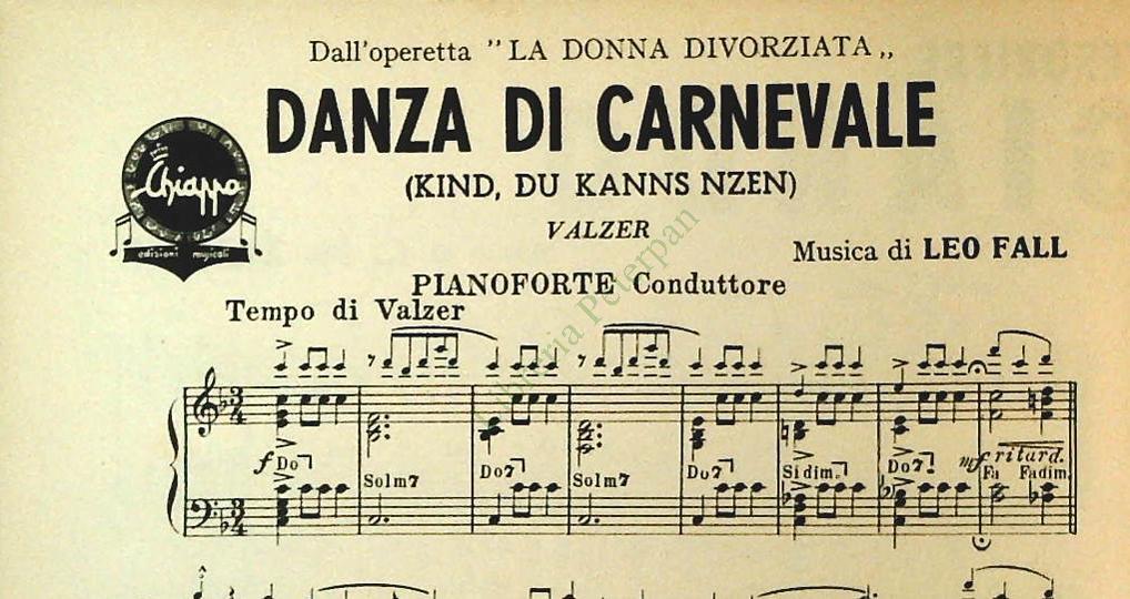 SOGNO DI UN VALZER - PASSEGGIANDOO - DANZA DI CARNEVALE - SPARTITO-SHEET MUSIC