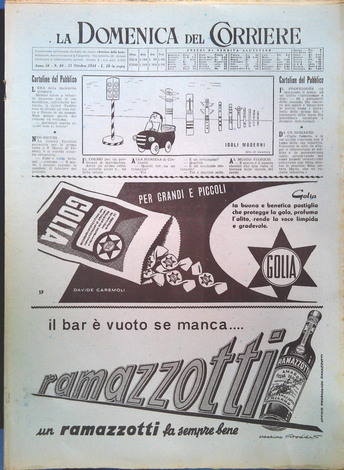 DOMENICA DEL CORRIERE N. 44 - 31 OTTOBRE 1954