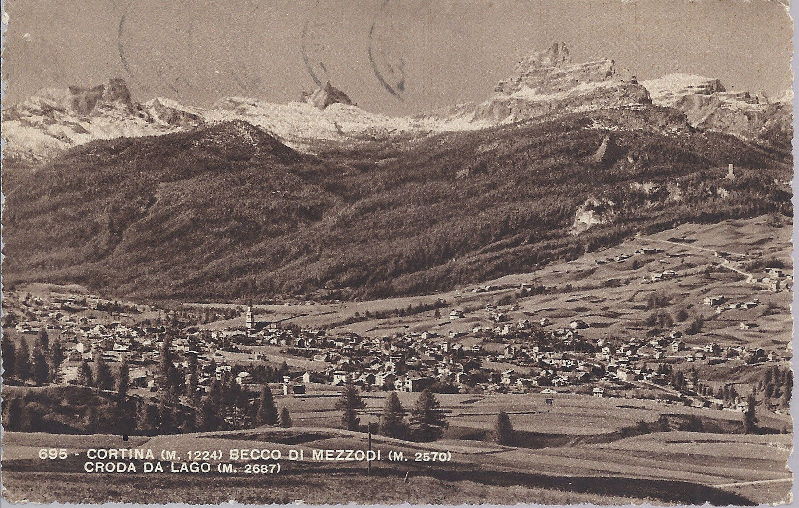 CORTINA - BECCO DI MEZZODI - CRODA DA LAGO - V 1954 - FP